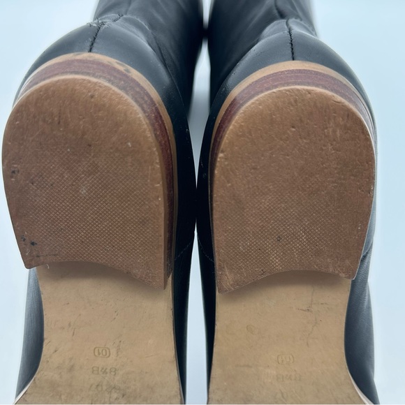 Vintage Allegre Black Leather Knee High Boots - Picture 8 of 12